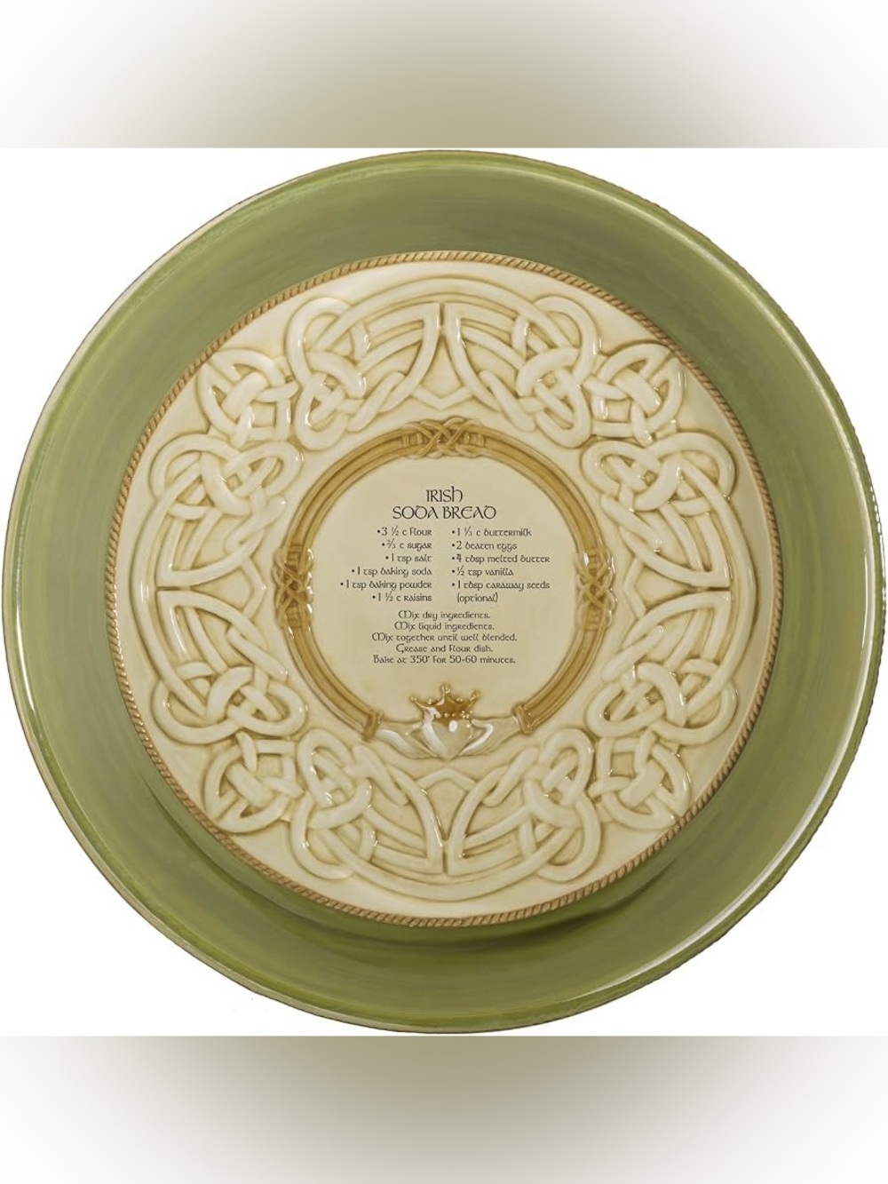 Grasslands Road Celtic Traditions Claddagh Dish Irish Soda Bread - 9"W x 1 3/4"